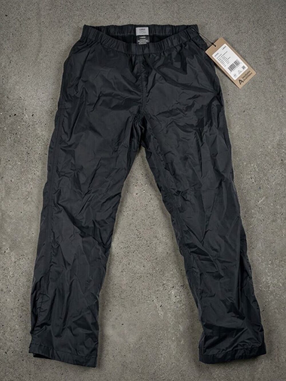 Columbia Mens L Black Omni-Tech Waterproof Rain Pants Gorpcore Hiking